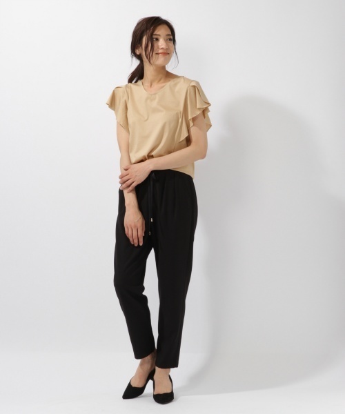 laboratory work（ラボラトリーワーク）の「シルケット袖フレアプルオーバー（Tシャツ/カットソー・レディース・ベージュ/ブラック/オレンジ・MEDIUM）」の18枚目の写真