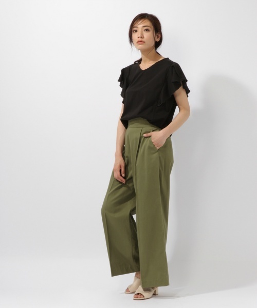 laboratory work（ラボラトリーワーク）の「シルケット袖フレアプルオーバー（Tシャツ/カットソー・レディース・ベージュ/ブラック/オレンジ・MEDIUM）」の16枚目の写真