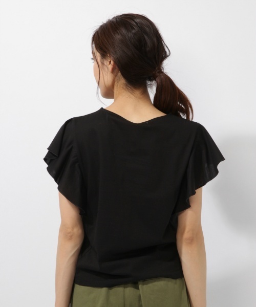 laboratory work（ラボラトリーワーク）の「シルケット袖フレアプルオーバー（Tシャツ/カットソー・レディース・ベージュ/ブラック/オレンジ・MEDIUM）」の13枚目の写真