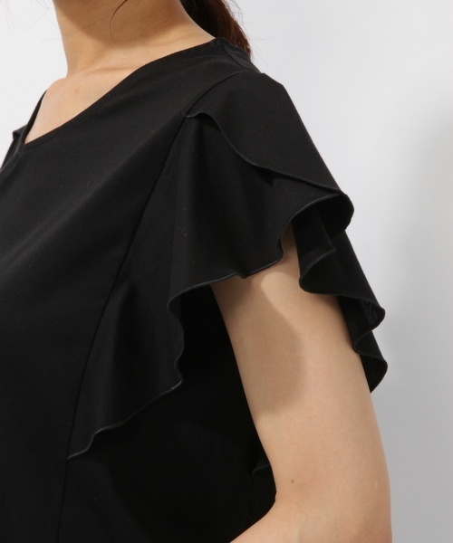 laboratory work（ラボラトリーワーク）の「シルケット袖フレアプルオーバー（Tシャツ/カットソー・レディース・ベージュ/ブラック/オレンジ・MEDIUM）」の10枚目の写真