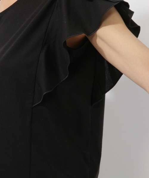 laboratory work（ラボラトリーワーク）の「シルケット袖フレアプルオーバー（Tシャツ/カットソー・レディース・ベージュ/ブラック/オレンジ・MEDIUM）」の9枚目の写真