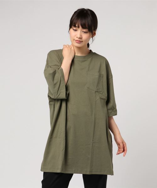 SpRay（スプレイ）の「ポケ付ＢＩＧ　Ｔシャツ（Tシャツ/カットソー・レディース・ブラック/パープル/グレー/オフホワイト/カーキ/ピンク/マスタード・FREE）」の13枚目の写真