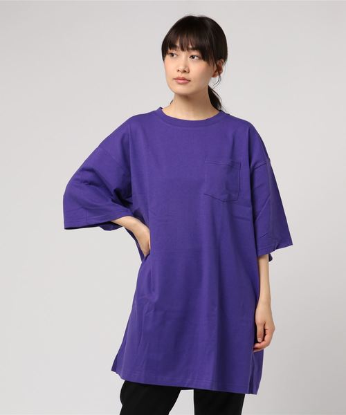 SpRay（スプレイ）の「ポケ付ＢＩＧ　Ｔシャツ（Tシャツ/カットソー・レディース・ブラック/パープル/グレー/オフホワイト/カーキ/ピンク/マスタード・FREE）」の12枚目の写真