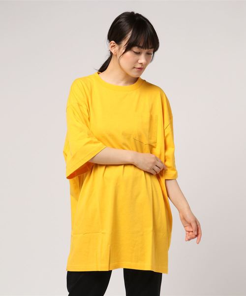 SpRay（スプレイ）の「ポケ付ＢＩＧ　Ｔシャツ（Tシャツ/カットソー・レディース・ブラック/パープル/グレー/オフホワイト/カーキ/ピンク/マスタード・FREE）」の11枚目の写真