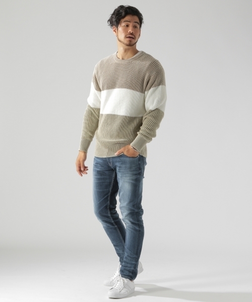 BAYFLOW（ベイフロー）の「テーパードブロークンデニム 18AW（デニムパンツ・メンズ・クリアブルー/アクア・32inch/28inch/31inch/29inch/30inch）」の5枚目の写真