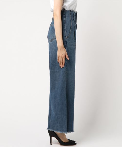 archives（アルシーヴ）の「カットオフハイウエストパンツ（デニムパンツ・レディース・ブラック/ネイビー/ブルー・MEDIUM）」の4枚目の写真