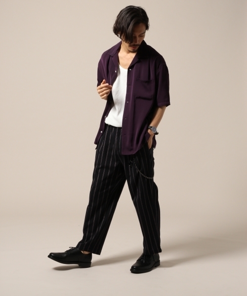 RAGEBLUE（レイジブルー）の「オープンカラーシャツ2/808891（シャツ/ブラウス・メンズ・ベージュ/パープル/オリーブ・SMALL/MEDIUM/LARGE）」の5枚目の写真