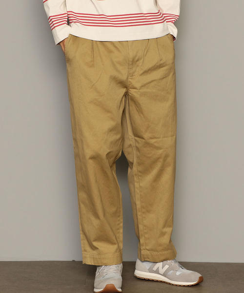 green label relaxing（グリーンレーベルリラクシング）の「ST ウェストポイント イージー 1プリーツ 9分丈 パンツ（その他パンツ・メンズ・ベージュ/オリーブ・LARGE/SMALL/X-LARGE/MEDIUM）」の2枚目の写真