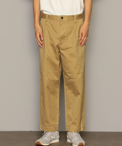 green label relaxing（グリーンレーベルリラクシング）の「ST ウェストポイント イージー 1プリーツ 9分丈 パンツ（その他パンツ・メンズ・ベージュ/オリーブ・LARGE/SMALL/X-LARGE/MEDIUM）」の4枚目の写真