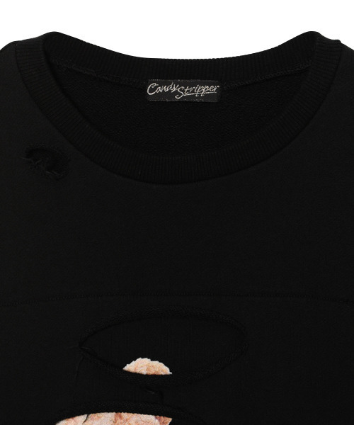 Candy Stripper（キャンディストリッパー）の「LAZY BEAR SWEAT ワンピース（ワンピース・レディース・ブラック/チャコールグレー・2）」の3枚目の写真