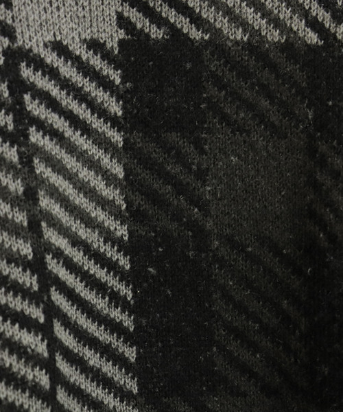 Confirm(コンファーム)の「Confirm / コンファーム チェックダブルジャガードニット(ニット/セーター・メンズ・ホワイト/ブラック/ワイン・M/L)」の11枚目の写真