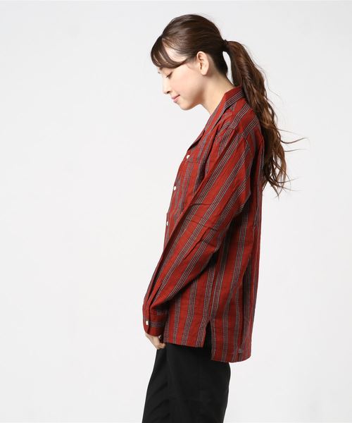 DETAILS（ディテールズ）の「DETAILS / ｵｰﾌﾟﾝｶﾗｰｼｬﾂ"dot stripe"（シャツ/ブラウス・レディース・ネイビー/レッド・MEDIUM/LARGE）」の3枚目の写真