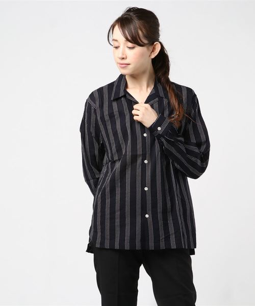 DETAILS（ディテールズ）の「DETAILS / ｵｰﾌﾟﾝｶﾗｰｼｬﾂ"dot stripe"（シャツ/ブラウス・レディース・ネイビー/レッド・MEDIUM/LARGE）」の5枚目の写真