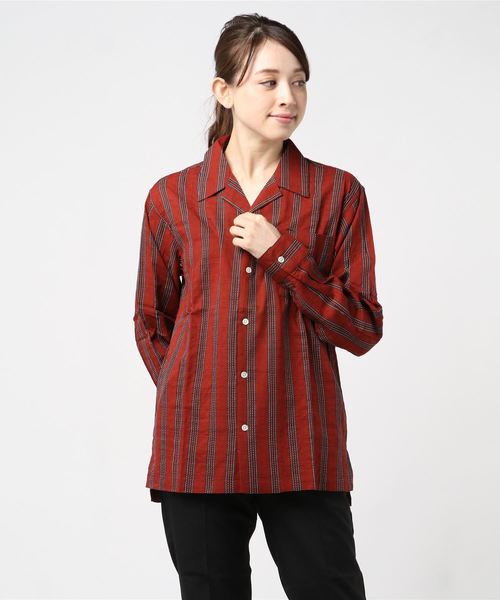 DETAILS（ディテールズ）の「DETAILS / ｵｰﾌﾟﾝｶﾗｰｼｬﾂ"dot stripe"（シャツ/ブラウス・レディース・ネイビー/レッド・MEDIUM/LARGE）」の7枚目の写真