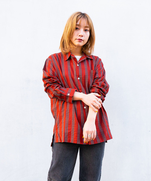 DETAILS（ディテールズ）の「DETAILS / ｵｰﾌﾟﾝｶﾗｰｼｬﾂ"dot stripe"（シャツ/ブラウス・レディース・ネイビー/レッド・MEDIUM/LARGE）」の11枚目の写真