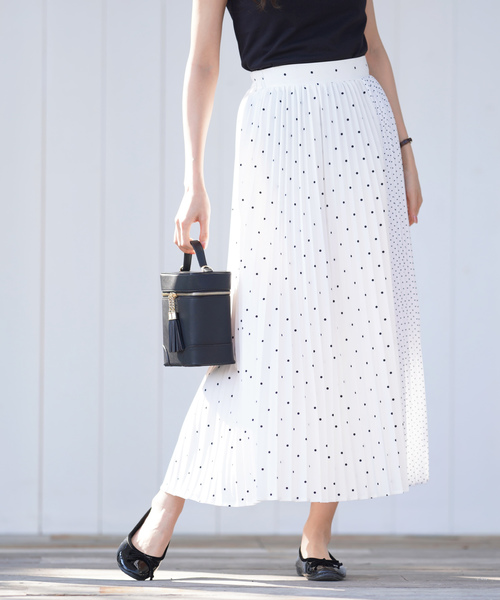 rps（アールピーエス）の「ドット切替アコーディオンプリーツスカート（スカート・レディース・ブラック/オフホワイト・M）」の9枚目の写真