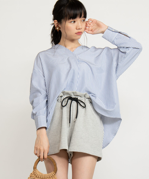 WEGO(ウィゴー)の「WEGO/ウエストフリルスウェットショートパンツ(スウェットパンツ・レディース・ブラック/ベージュ/杢グレー/ピンク・FREE)」の1枚目の写真
