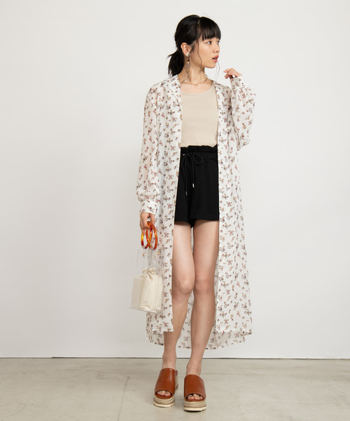 WEGO(ウィゴー)の「WEGO/ウエストフリルスウェットショートパンツ(スウェットパンツ・レディース・ブラック/ベージュ/杢グレー/ピンク・FREE)」の7枚目の写真