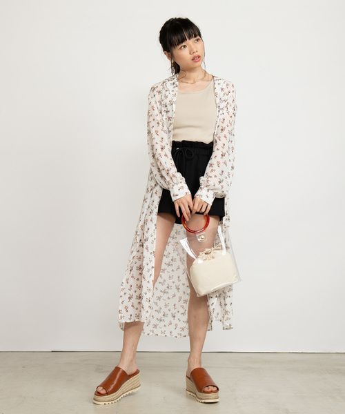 WEGO(ウィゴー)の「WEGO/ウエストフリルスウェットショートパンツ(スウェットパンツ・レディース・ブラック/ベージュ/杢グレー/ピンク・FREE)」の16枚目の写真