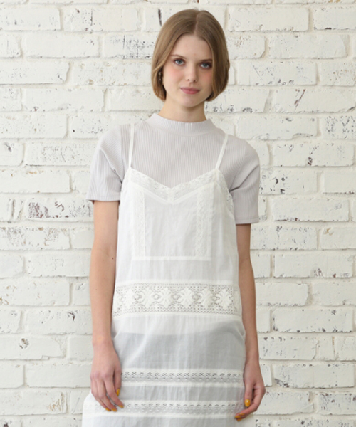 mystic（ミスティック）の「ハイネックT（Tシャツ/カットソー・レディース・ブラック/ライトグレー/ベージュ・ﾌﾘ-）」の2枚目の写真