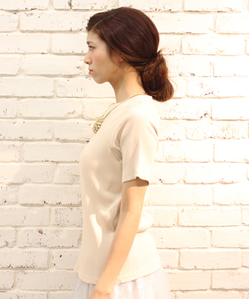 mystic（ミスティック）の「ハイネックT（Tシャツ/カットソー・レディース・ブラック/ライトグレー/ベージュ・ﾌﾘ-）」の6枚目の写真