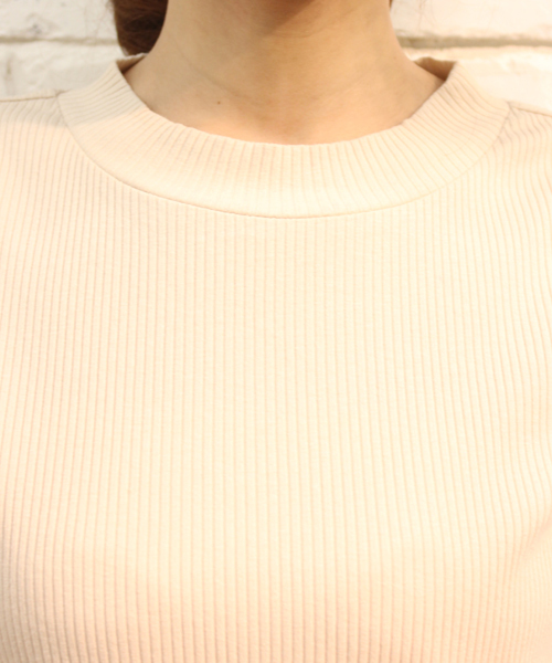 mystic（ミスティック）の「ハイネックT（Tシャツ/カットソー・レディース・ブラック/ライトグレー/ベージュ・ﾌﾘ-）」の4枚目の写真