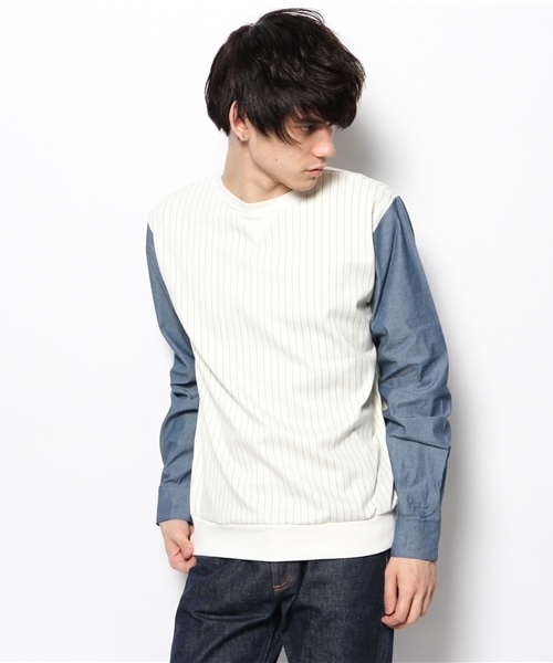 WHO'S WHO gallery（フーズフーギャラリー）の「【WEB限定価格】袖切替スウェット（スウェット・メンズ・ホワイト/その他19/その他18・MEDIUM/SMALL）」の2枚目の写真