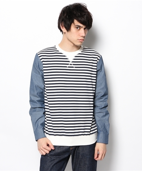 WHO'S WHO gallery（フーズフーギャラリー）の「【WEB限定価格】袖切替スウェット（スウェット・メンズ・ホワイト/その他19/その他18・MEDIUM/SMALL）」の3枚目の写真