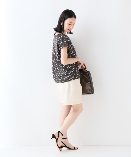 SLOBE IENA（スローブイエナ）の「リネンショートパンツ◆（その他パンツ・レディース・ブラック/アイボリー・36/38/40）」の5枚目の写真