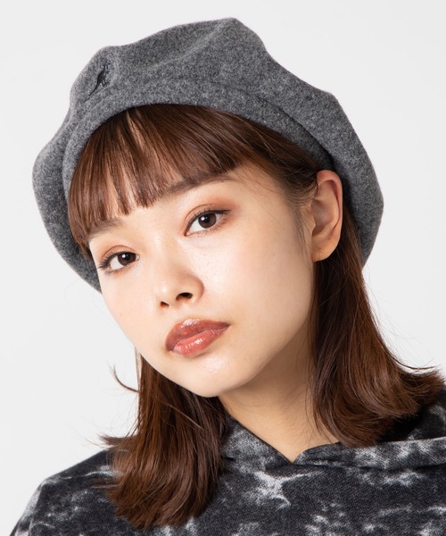 KANGOL（カンゴール）の「WEGO/KANGOL Wool Jax Beret（ハンチング/ベレー帽・レディース・キャメル/ダークオレンジ/グレー/ブラック・MEDIUM）」の2枚目の写真