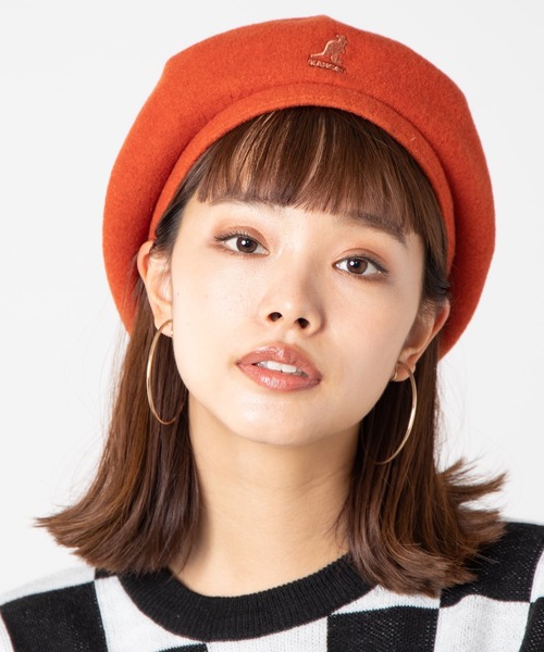 KANGOL（カンゴール）の「WEGO/KANGOL Wool Jax Beret（ハンチング/ベレー帽・レディース・キャメル/ダークオレンジ/グレー/ブラック・MEDIUM）」の4枚目の写真