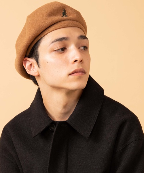 KANGOL（カンゴール）の「WEGO/KANGOL Wool Jax Beret（ハンチング/ベレー帽・レディース・キャメル/ダークオレンジ/グレー/ブラック・MEDIUM）」の6枚目の写真