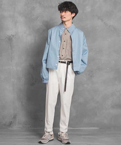 MinoriTY（マイノリティ）の「【2020秋冬】カルゼストレッチデニムワイドテーパードパンツ メンズ /モデル：WEARISTA じーたー（デニムパンツ・メンズ・サックスブルー/オフホワイト/ブルー・L/M）」の12枚目の写真