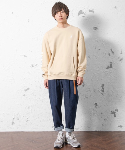 MinoriTY（マイノリティ）の「【2020秋冬】カルゼストレッチデニムワイドテーパードパンツ メンズ /モデル：WEARISTA じーたー（デニムパンツ・メンズ・サックスブルー/オフホワイト/ブルー・L/M）」の16枚目の写真