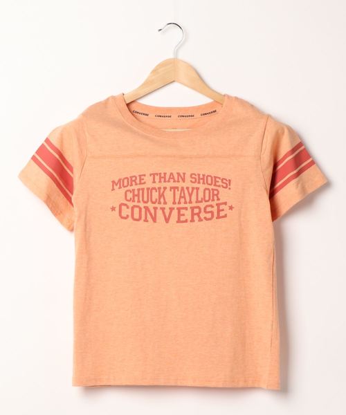 CONVERSE（コンバース）の「【CONVERSE/コンバース】レディース 袖ラインカレッジプリントTシャツ アメカジ（Tシャツ/カットソー・レディース・ホワイト/オレンジ/グリーン/チャコールグレー・MEDIUM/LARGE）」の9枚目の写真