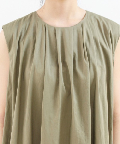 mizuiroind（ミズイロインド）の「タックネックフレアワンピース（ワンピース・レディース・ベージュ/ブラウン/カーキ/ブラック・FREE）」の10枚目の写真