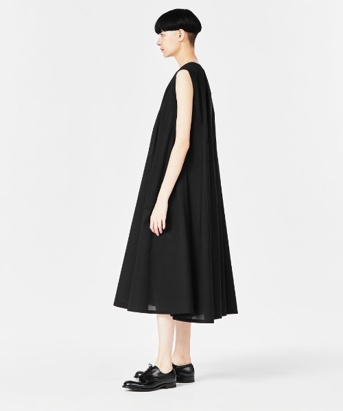 mizuiroind（ミズイロインド）の「タックネックフレアワンピース（ワンピース・レディース・ベージュ/ブラウン/カーキ/ブラック・FREE）」の5枚目の写真