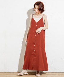 natural couture | 【WEB限定カラー有り】前後2WAY貝釦綿麻キャミワンピース(ワンピース)