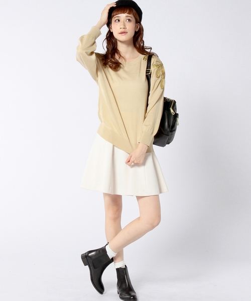 Another Edition(アナザーエディション)の「AE CORD シシュウ PO ◆(ニット/セーター・レディース・ブラック/ベージュ/ワインレッド・フリー)」の6枚目の写真