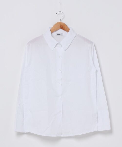 DING（ディング）の「DING/無地シャツ（シャツ/ブラウス・レディース・ホワイト/ブラック・FREE）」の10枚目の写真