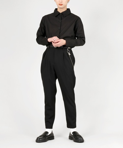 DING（ディング）の「DING/無地シャツ（シャツ/ブラウス・レディース・ホワイト/ブラック・FREE）」の6枚目の写真