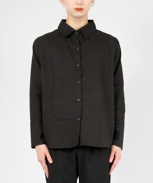 DING（ディング）の「DING/無地シャツ（シャツ/ブラウス・レディース・ホワイト/ブラック・FREE）」の7枚目の写真