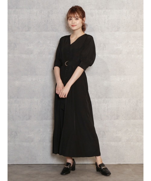 dazzlin(ダズリン)の「Vネックロングシャツワンピース(ワンピース・レディース・ブラック/ブラウン/ピンク・FREE)」の6枚目の写真