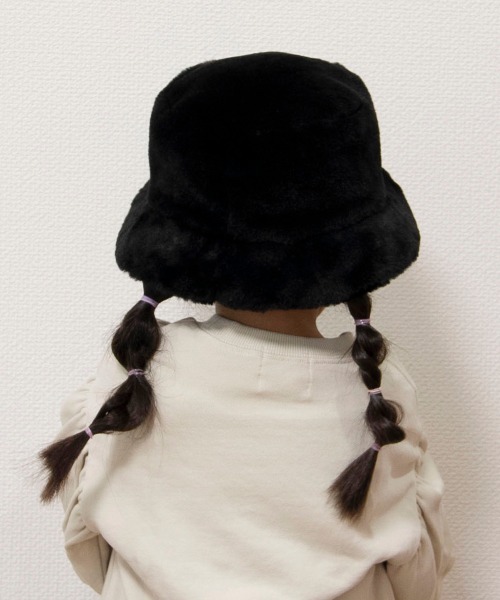 OVERRIDE（オーバーライド）の「[WEB限定]KIDS フェイクファーバケットハット（ハット・キッズ・ブラック/ホワイト/レオパード・54cm）」の12枚目の写真