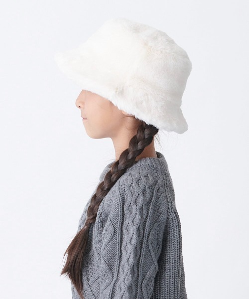 OVERRIDE（オーバーライド）の「[WEB限定]KIDS フェイクファーバケットハット（ハット・キッズ・ブラック/ホワイト/レオパード・54cm）」の22枚目の写真