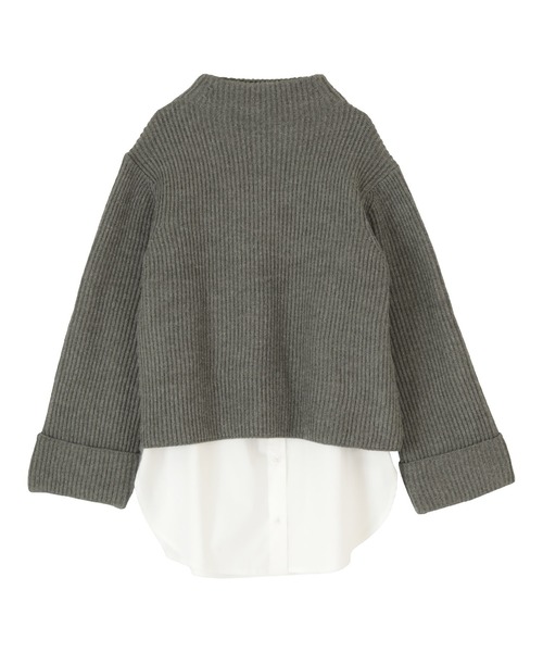確認用です ハイネックニット cesttout 黒 リブ ウール混 Pierrot ニット セーター ストレッチリブハイネックニット
