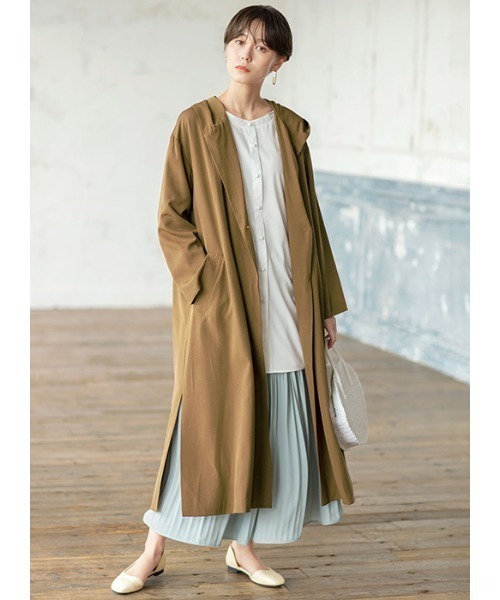 GeeRA(ジーラ)の「フーディーロングコート(その他アウター・レディース・ライトカーキ/モカ/ベージュ・XX-LARGE/MEDIUM/LARGE/SMALL/X-LARGE)」の9枚目の写真