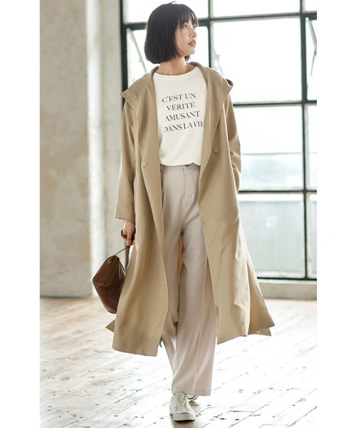 GeeRA(ジーラ)の「フーディーロングコート(その他アウター・レディース・ライトカーキ/モカ/ベージュ・XX-LARGE/MEDIUM/LARGE/SMALL/X-LARGE)」の10枚目の写真