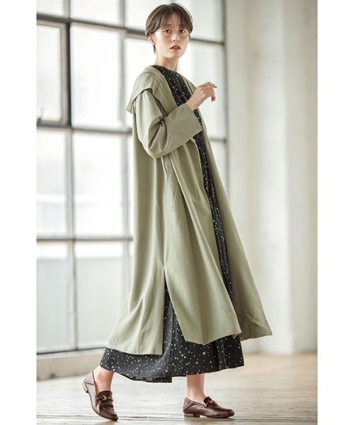 GeeRA(ジーラ)の「フーディーロングコート(その他アウター・レディース・ライトカーキ/モカ/ベージュ・XX-LARGE/MEDIUM/LARGE/SMALL/X-LARGE)」の11枚目の写真