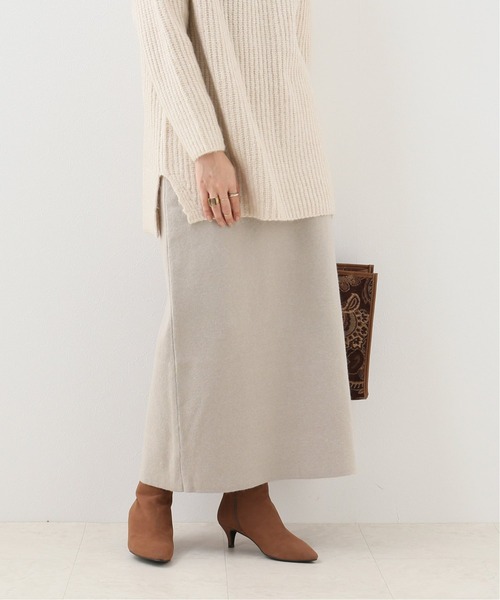 Simplicite（サンプリシテ）の「ニットスリットタイトスカート（スカート・レディース・ホワイト/ブラック/ブラウン・FREE）」の2枚目の写真